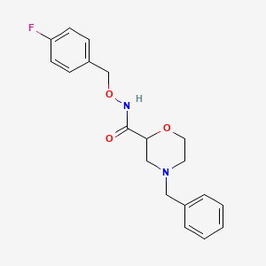 4-benzyl-N-[(4-fluorophenyl)methoxy]morpholine-2-carboxamide