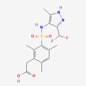 2-[3-[[3-(difluoromethyl)-5-methyl-1H-pyrazol-4-yl]sulfamoyl]-2,4,6-trimethylphenyl]acetic acid