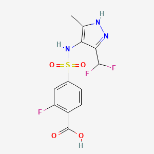 4-[[3-(difluoromethyl)-5-methyl-1H-pyrazol-4-yl]sulfamoyl]-2-fluorobenzoic acid