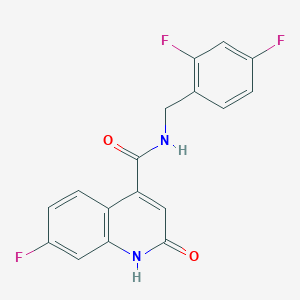 N-[(2,4-difluorophenyl)methyl]-7-fluoro-2-oxo-1H-quinoline-4-carboxamide