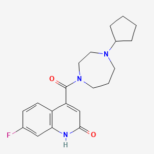 4-(4-cyclopentyl-1,4-diazepane-1-carbonyl)-7-fluoro-1H-quinolin-2-one