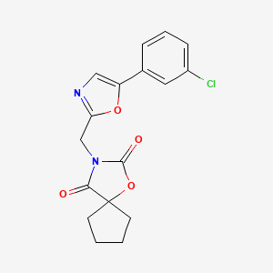 3-[[5-(3-Chlorophenyl)-1,3-oxazol-2-yl]methyl]-1-oxa-3-azaspiro[4.4]nonane-2,4-dione