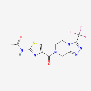 N-[4-[3-(trifluoromethyl)-6,8-dihydro-5H-[1,2,4]triazolo[4,3-a]pyrazine-7-carbonyl]-1,3-thiazol-2-yl]acetamide