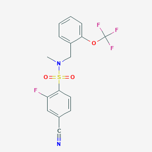 4-cyano-2-fluoro-N-methyl-N-[[2-(trifluoromethoxy)phenyl]methyl]benzenesulfonamide