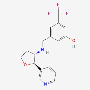 3-[[[(2R,3S)-2-pyridin-3-yloxolan-3-yl]amino]methyl]-5-(trifluoromethyl)phenol