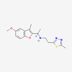 1-(5-methoxy-3-methyl-1-benzofuran-2-yl)-N-[2-(5-methyl-1,3,4-thiadiazol-2-yl)ethyl]ethanamine