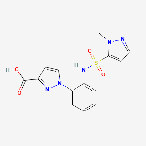 1-[2-[(2-Methylpyrazol-3-yl)sulfonylamino]phenyl]pyrazole-3-carboxylic acid