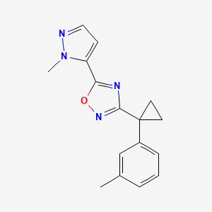 3-[1-(3-Methylphenyl)cyclopropyl]-5-(2-methylpyrazol-3-yl)-1,2,4-oxadiazole