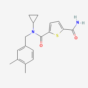 2-N-cyclopropyl-2-N-[(3,4-dimethylphenyl)methyl]thiophene-2,5-dicarboxamide