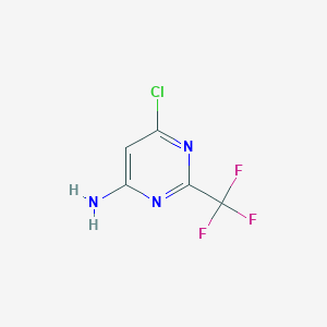 molecular formula C5H3ClF3N3 B073733 6-Chloro-2-(trifluoromethyl)pyrimidin-4-amine CAS No. 1480-66-6