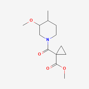 molecular formula C13H21NO4 B7373620 Methyl 1-(3-methoxy-4-methylpiperidine-1-carbonyl)cyclopropane-1-carboxylate 