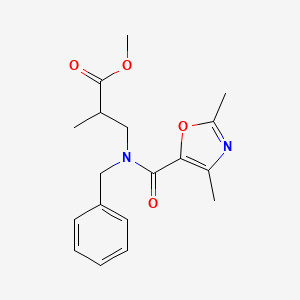 molecular formula C18H22N2O4 B7373733 Methyl 3-[benzyl-(2,4-dimethyl-1,3-oxazole-5-carbonyl)amino]-2-methylpropanoate 