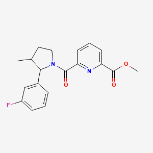 molecular formula C19H19FN2O3 B7374095 Methyl 6-[2-(3-fluorophenyl)-3-methylpyrrolidine-1-carbonyl]pyridine-2-carboxylate 