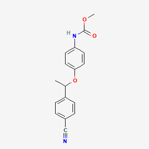 molecular formula C17H16N2O3 B7374556 methyl N-[4-[1-(4-cyanophenyl)ethoxy]phenyl]carbamate 