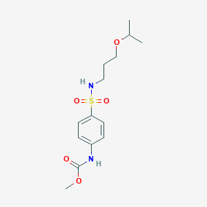 molecular formula C14H22N2O5S B7375653 methyl N-[4-(3-propan-2-yloxypropylsulfamoyl)phenyl]carbamate 