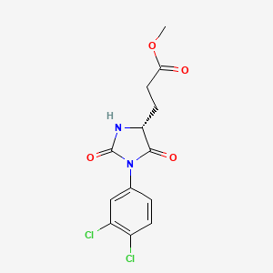 molecular formula C13H12Cl2N2O4 B7376061 methyl 3-[(4R)-1-(3,4-dichlorophenyl)-2,5-dioxoimidazolidin-4-yl]propanoate 