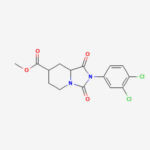 molecular formula C15H14Cl2N2O4 B7376062 methyl 2-(3,4-dichlorophenyl)-1,3-dioxo-6,7,8,8a-tetrahydro-5H-imidazo[1,5-a]pyridine-7-carboxylate 