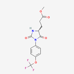 molecular formula C14H13F3N2O5 B7376084 methyl 3-[(4R)-2,5-dioxo-1-[4-(trifluoromethoxy)phenyl]imidazolidin-4-yl]propanoate 