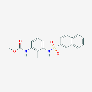 molecular formula C19H18N2O4S B7376578 methyl N-[2-methyl-3-(naphthalen-2-ylsulfonylamino)phenyl]carbamate 