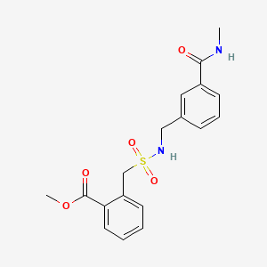 molecular formula C18H20N2O5S B7377257 Methyl 2-[[3-(methylcarbamoyl)phenyl]methylsulfamoylmethyl]benzoate 