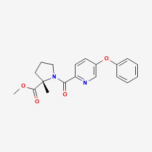 molecular formula C19H20N2O4 B7377292 methyl (2S)-2-methyl-1-(5-phenoxypyridine-2-carbonyl)pyrrolidine-2-carboxylate 