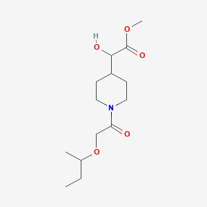 molecular formula C14H25NO5 B7377371 Methyl 2-[1-(2-butan-2-yloxyacetyl)piperidin-4-yl]-2-hydroxyacetate 