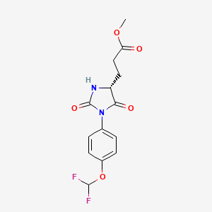 molecular formula C14H14F2N2O5 B7377616 methyl 3-[(4R)-1-[4-(difluoromethoxy)phenyl]-2,5-dioxoimidazolidin-4-yl]propanoate 