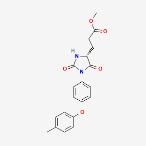 molecular formula C20H20N2O5 B7377622 methyl 3-[(4R)-1-[4-(4-methylphenoxy)phenyl]-2,5-dioxoimidazolidin-4-yl]propanoate 