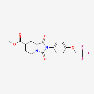 molecular formula C17H17F3N2O5 B7377631 methyl 1,3-dioxo-2-[4-(2,2,2-trifluoroethoxy)phenyl]-6,7,8,8a-tetrahydro-5H-imidazo[1,5-a]pyridine-7-carboxylate 