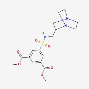 molecular formula C17H23N3O6S B7377634 Dimethyl 5-(1,4-diazabicyclo[2.2.2]octan-2-ylmethylsulfamoyl)benzene-1,3-dicarboxylate 