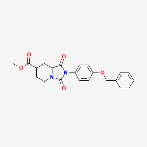 molecular formula C22H22N2O5 B7377651 methyl 1,3-dioxo-2-(4-phenylmethoxyphenyl)-6,7,8,8a-tetrahydro-5H-imidazo[1,5-a]pyridine-7-carboxylate 