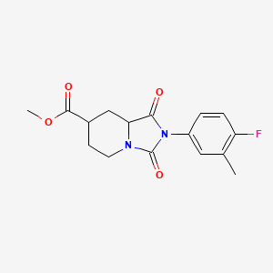 molecular formula C16H17FN2O4 B7377696 methyl 2-(4-fluoro-3-methylphenyl)-1,3-dioxo-6,7,8,8a-tetrahydro-5H-imidazo[1,5-a]pyridine-7-carboxylate 