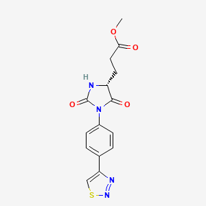 molecular formula C15H14N4O4S B7377716 methyl 3-[(4R)-2,5-dioxo-1-[4-(thiadiazol-4-yl)phenyl]imidazolidin-4-yl]propanoate 