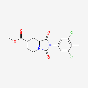 molecular formula C16H16Cl2N2O4 B7377768 methyl 2-(3,5-dichloro-4-methylphenyl)-1,3-dioxo-6,7,8,8a-tetrahydro-5H-imidazo[1,5-a]pyridine-7-carboxylate 