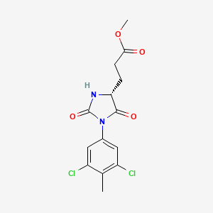 molecular formula C14H14Cl2N2O4 B7377776 methyl 3-[(4R)-1-(3,5-dichloro-4-methylphenyl)-2,5-dioxoimidazolidin-4-yl]propanoate 