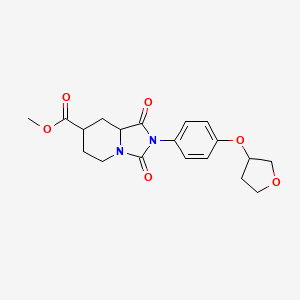 molecular formula C19H22N2O6 B7377800 methyl 1,3-dioxo-2-[4-(oxolan-3-yloxy)phenyl]-6,7,8,8a-tetrahydro-5H-imidazo[1,5-a]pyridine-7-carboxylate 