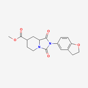 molecular formula C17H18N2O5 B7377843 methyl 2-(2,3-dihydro-1-benzofuran-5-yl)-1,3-dioxo-6,7,8,8a-tetrahydro-5H-imidazo[1,5-a]pyridine-7-carboxylate 