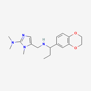 5-[[1-(2,3-dihydro-1,4-benzodioxin-6-yl)propylamino]methyl]-N,N,1-trimethylimidazol-2-amine