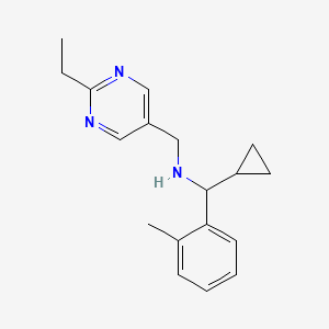 1-cyclopropyl-N-[(2-ethylpyrimidin-5-yl)methyl]-1-(2-methylphenyl)methanamine