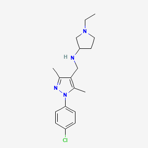 N-[[1-(4-chlorophenyl)-3,5-dimethylpyrazol-4-yl]methyl]-1-ethylpyrrolidin-3-amine