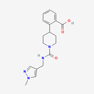 2-[1-[(1-Methylpyrazol-4-yl)methylcarbamoyl]piperidin-4-yl]benzoic acid