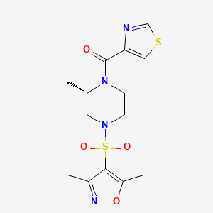 [(2S)-4-[(3,5-dimethyl-1,2-oxazol-4-yl)sulfonyl]-2-methylpiperazin-1-yl]-(1,3-thiazol-4-yl)methanone