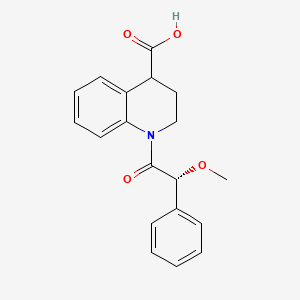 1-[(2R)-2-methoxy-2-phenylacetyl]-3,4-dihydro-2H-quinoline-4-carboxylic acid