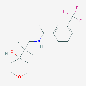 4-[2-Methyl-1-[1-[3-(trifluoromethyl)phenyl]ethylamino]propan-2-yl]oxan-4-ol