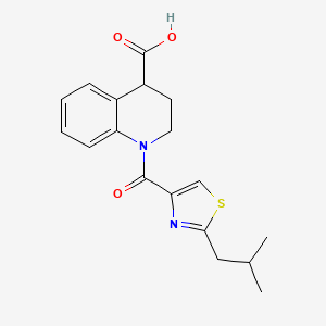 1-[2-(2-methylpropyl)-1,3-thiazole-4-carbonyl]-3,4-dihydro-2H-quinoline-4-carboxylic acid