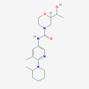 2-(1-hydroxyethyl)-N-[5-methyl-6-(2-methylpiperidin-1-yl)pyridin-3-yl]morpholine-4-carboxamide