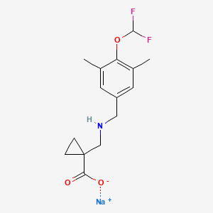 molecular formula C15H18F2NNaO3 B7379813 Sodium;1-[[[4-(difluoromethoxy)-3,5-dimethylphenyl]methylamino]methyl]cyclopropane-1-carboxylate 