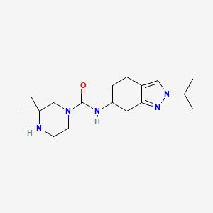 3,3-dimethyl-N-(2-propan-2-yl-4,5,6,7-tetrahydroindazol-6-yl)piperazine-1-carboxamide