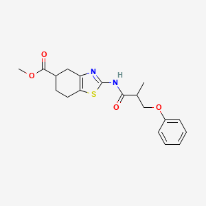 molecular formula C19H22N2O4S B7380133 Methyl 2-[(2-methyl-3-phenoxypropanoyl)amino]-4,5,6,7-tetrahydro-1,3-benzothiazole-5-carboxylate 