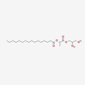 molecular formula C22H42O6 B073824 2-(Hexadecanoyloxy)propionic acid, monoester with glycerol CAS No. 1335-49-5